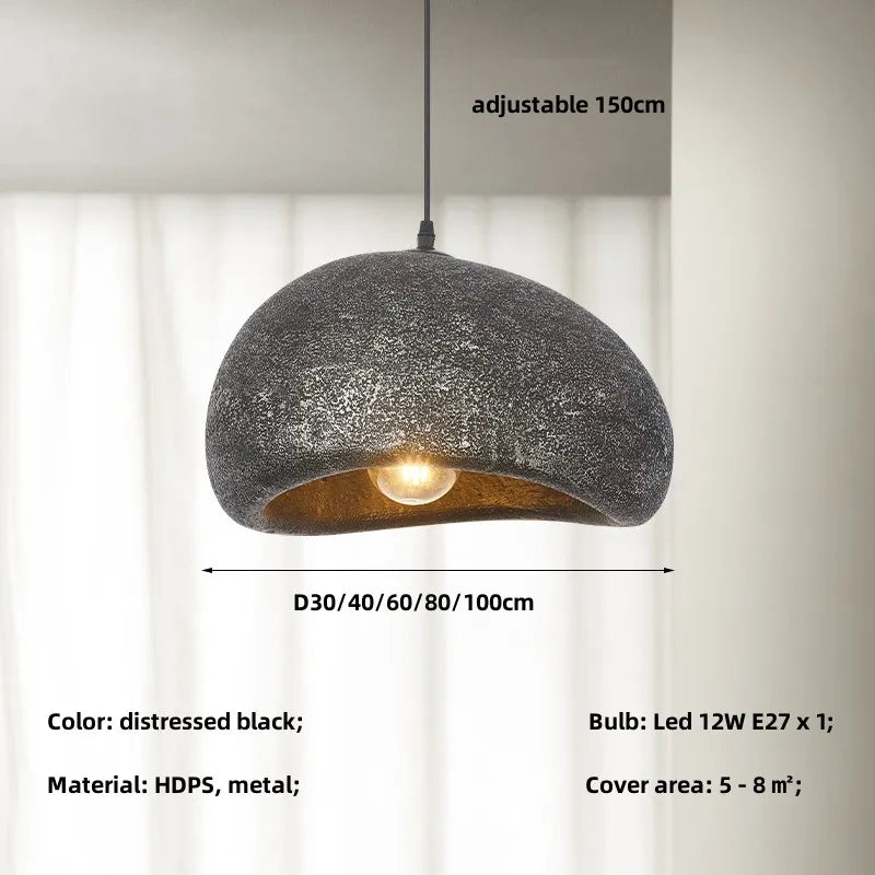 Afralia™ Wabi Sabi E27 Chandelier: Nordic Japanese Style Pendant Lamp for Home Décor