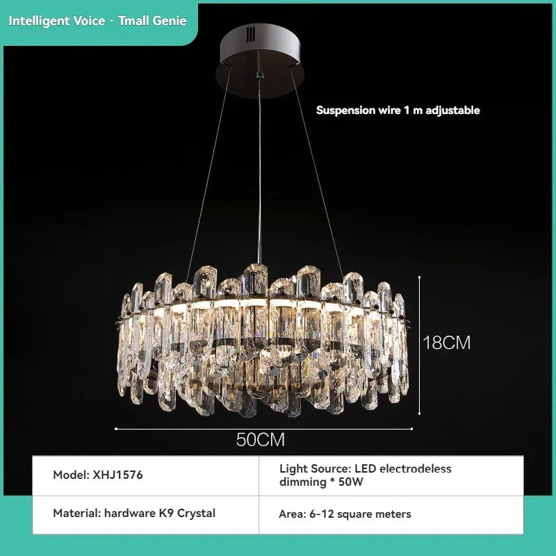 Afralia™ LED Crystal Ceiling Chandelier: Luxury Home Decoration for Dining, Living, and Bedroom