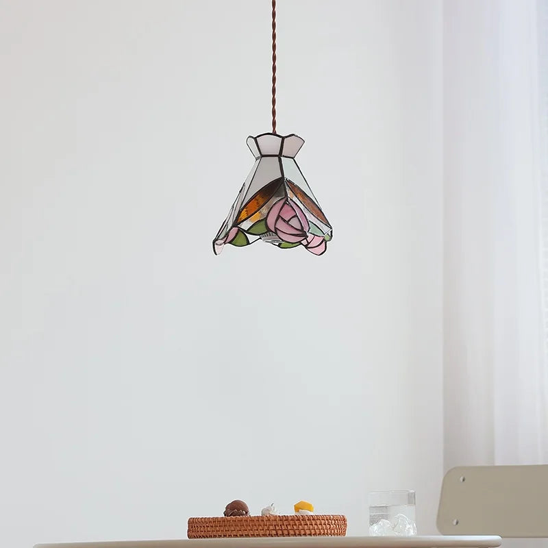 Afralia™ Tiffany Style Glass LED Pendant Lights for Dining Kitchen Restaurant Hallway