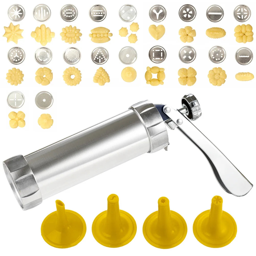 Afralia™ Stainless Steel Biscuit Maker Machine for Kitchen Pastry Syringe - Baking Tools