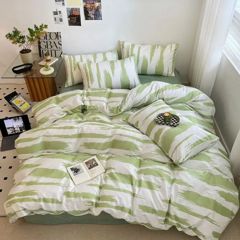 Afralia™ Nordic Cotton Printed Bedding Set for Twin Beds - Ultra Soft & Skin Friendly Home Bedclothes