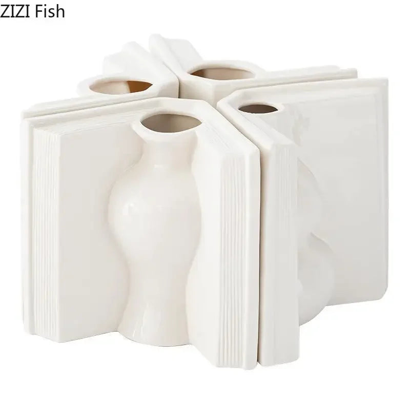 Afralia™ Creative Flowers Desk Decoration Vase | Artificial Floral Decor for Aesthetic Rooms