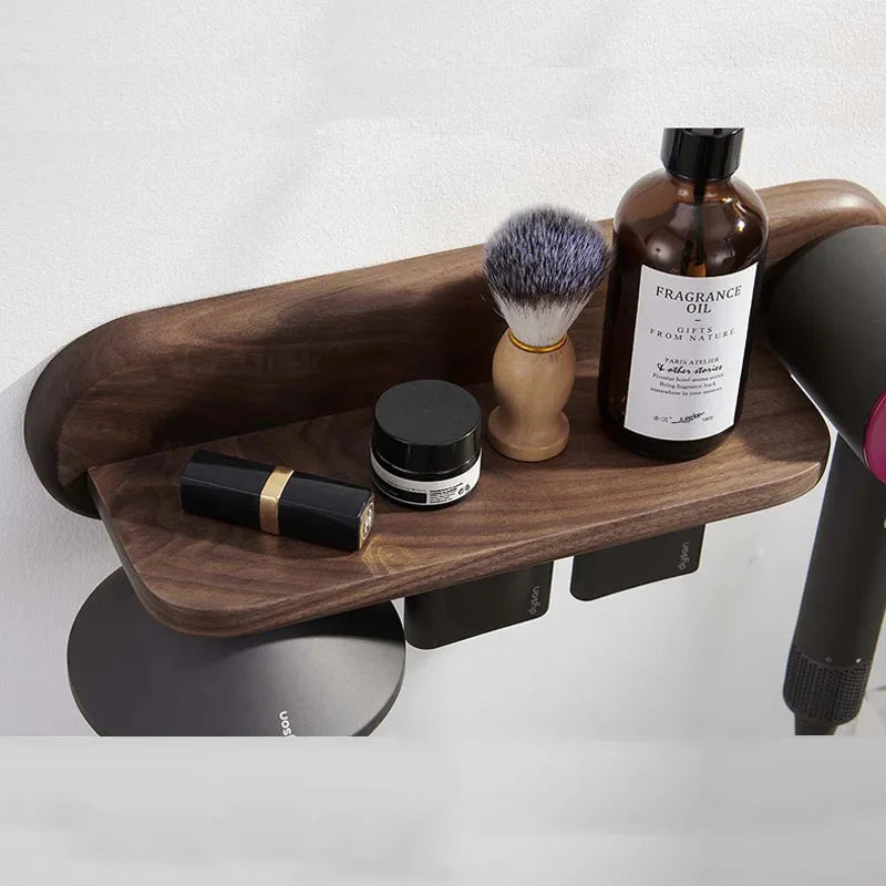 Afralia™ Hair Dryer Holder: Wall Mount Beech Wood Rack for Dyson Supersonic Hair Dryer