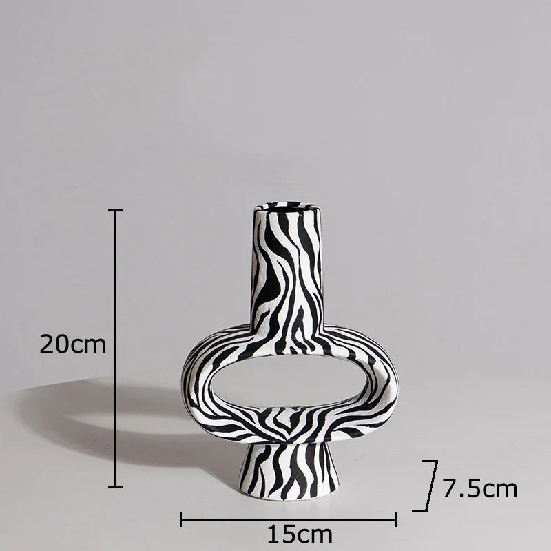 Afralia™ Hollow Ceramic Vase for Desk Decoration and Flower Arrangement