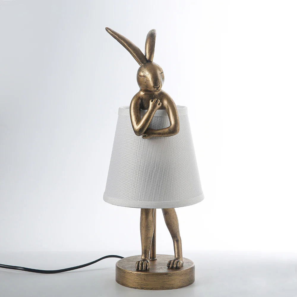 Italian Rabbit Lighting Afralia™ Retro Nordic Rabbit Table Lamp: Creative Resin LED Light for
