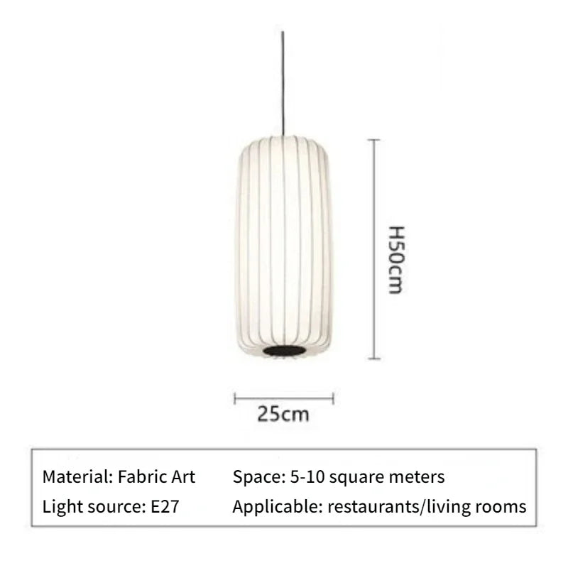 Afralia™ Silk Pendant Light: Elegant Noguchi Lamp for Living Room, Bedroom Decor