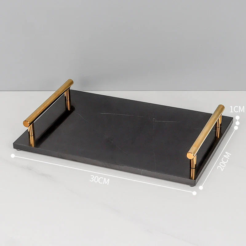 Afralia™ Nero Marquin Marble Bathroom Set with Gold Accents