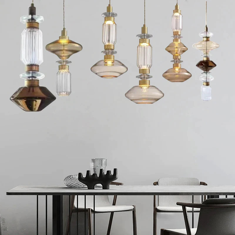 Afralia™ Glass Chandelier: Elegant Lighting for Home, Restaurant, Bar, and Study Room