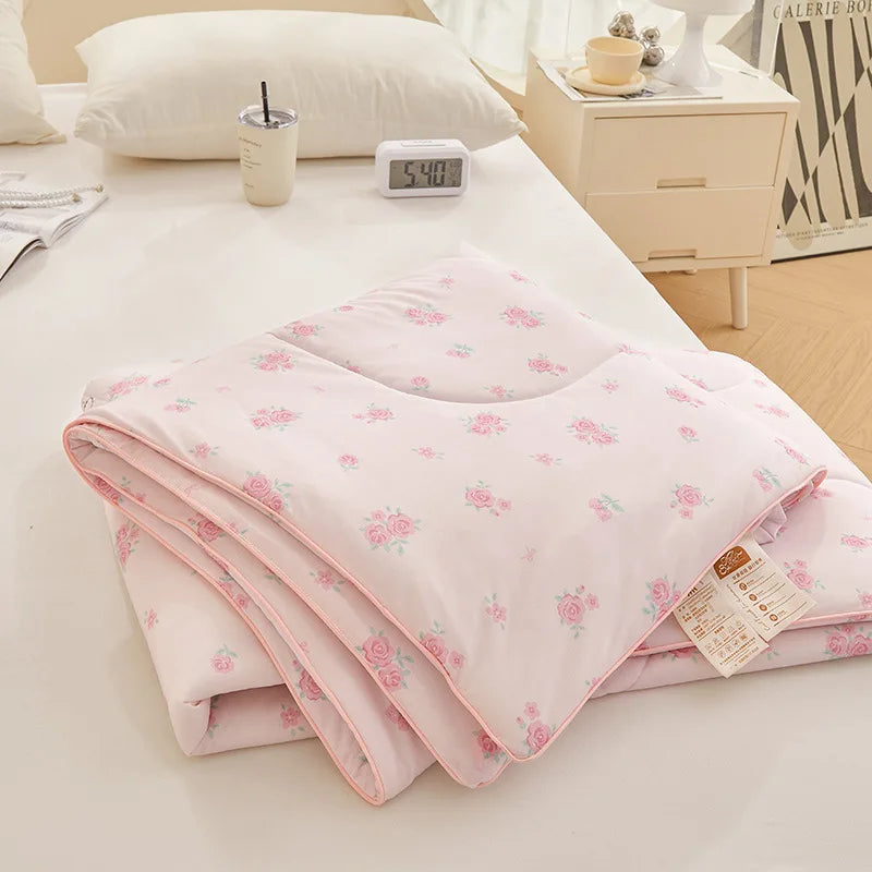 Afralia™ Floral Pattern Thin Cooling Quilt for Spring Summer Comfort.