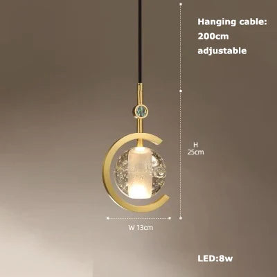 Afralia™ Art Deco LED Glass Ceiling Chandelier Pendant Light - Vintage American Style