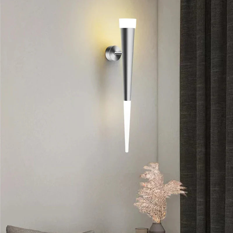 Afralia™ Nordic Acrylic Aluminum Tube LED Wall Lights for Bedroom, Living Room, and Hallway