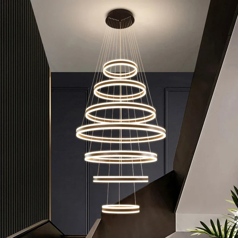 Afralia™ Modern LED Ring Chandelier for Bedroom, Dining Room, and Hallway