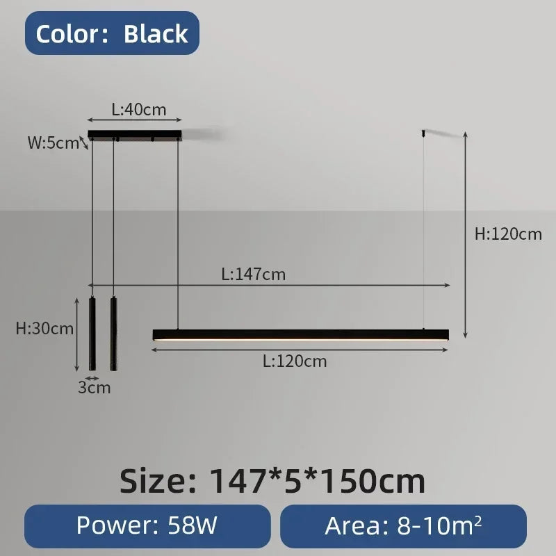 Afralia™ Minimalist Dimmable Chandelier for Dining Kitchen Office Bar Pendant Lighting