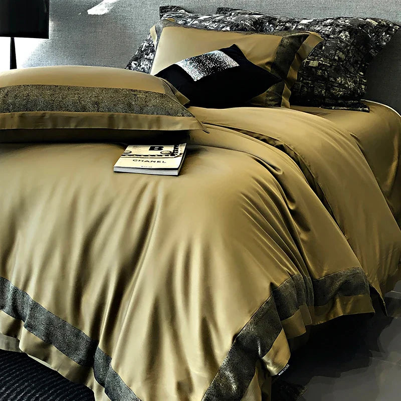 Afralia™ 1400TC Egyptian Cotton Luxury Bedding Set with Duvet Cover, Sheet, Pillowcases