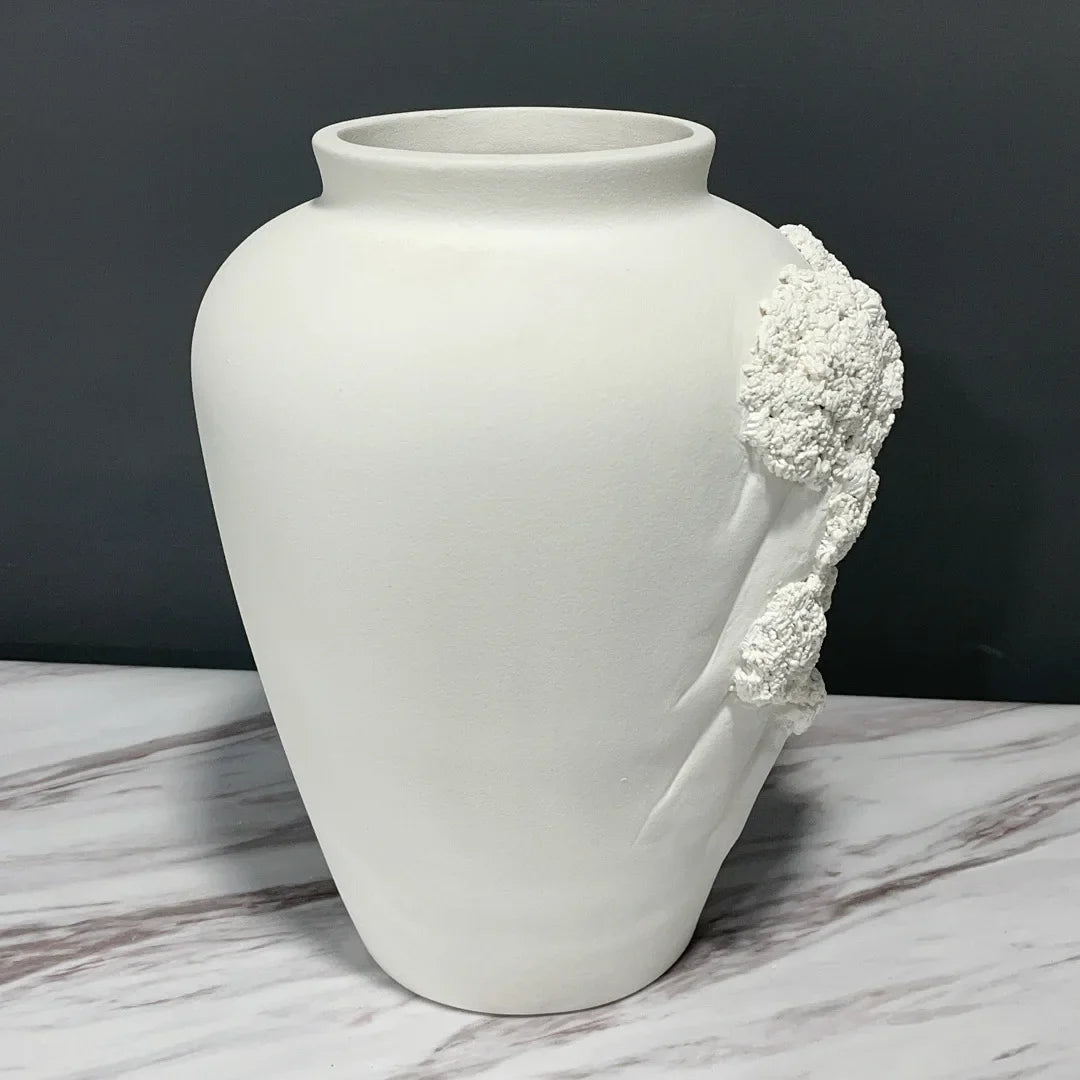 Afralia™ Handcrafted Abstract Ceramic Relief Vase for Home Decor