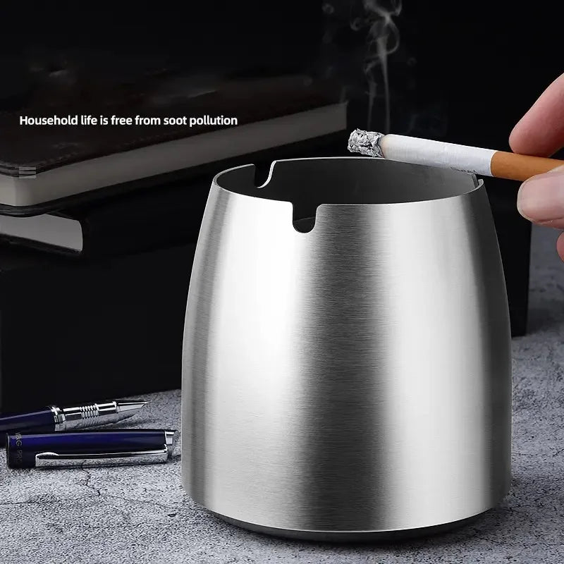 Afralia™ Stainless Steel Ashtray with Lid - Windproof Cigar Ash Holder