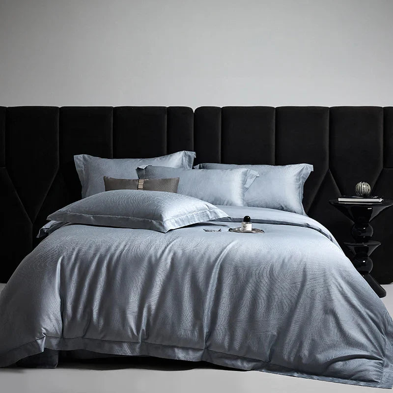 Afralia™ Silky Egyptian Cotton Luxury Bedding Set - Queen King Size Duvet Cover Sheet Pillowcases