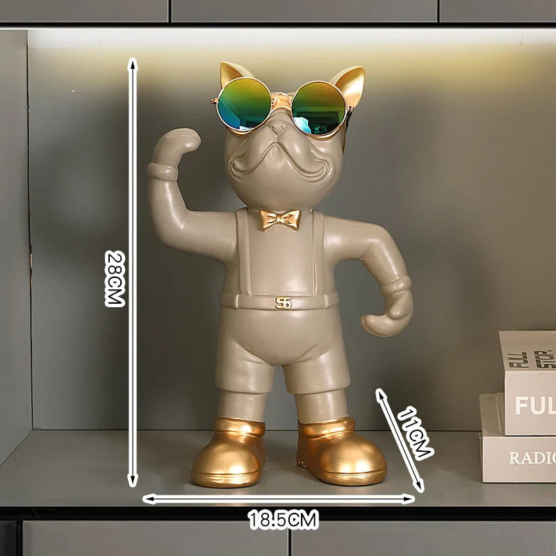 French Bulldog Wine Holder Resin Wine Rack for Home & Office by Afralia™