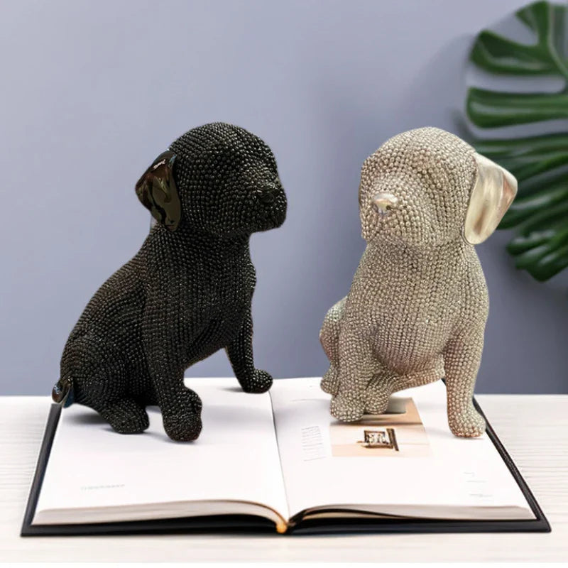 Afralia™ Labrador Resin Dog Statue for Bookshelf and Office Display