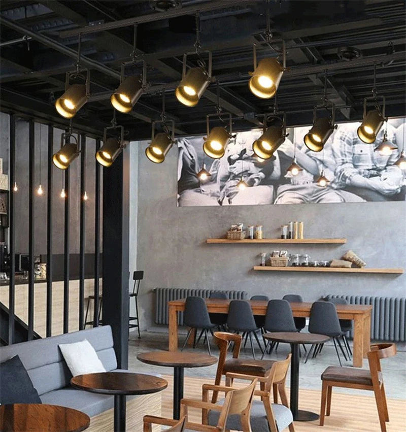 Afralia™ Retro Loft Industrial Spotlight Pendant Light for Kitchen Bar Lighting