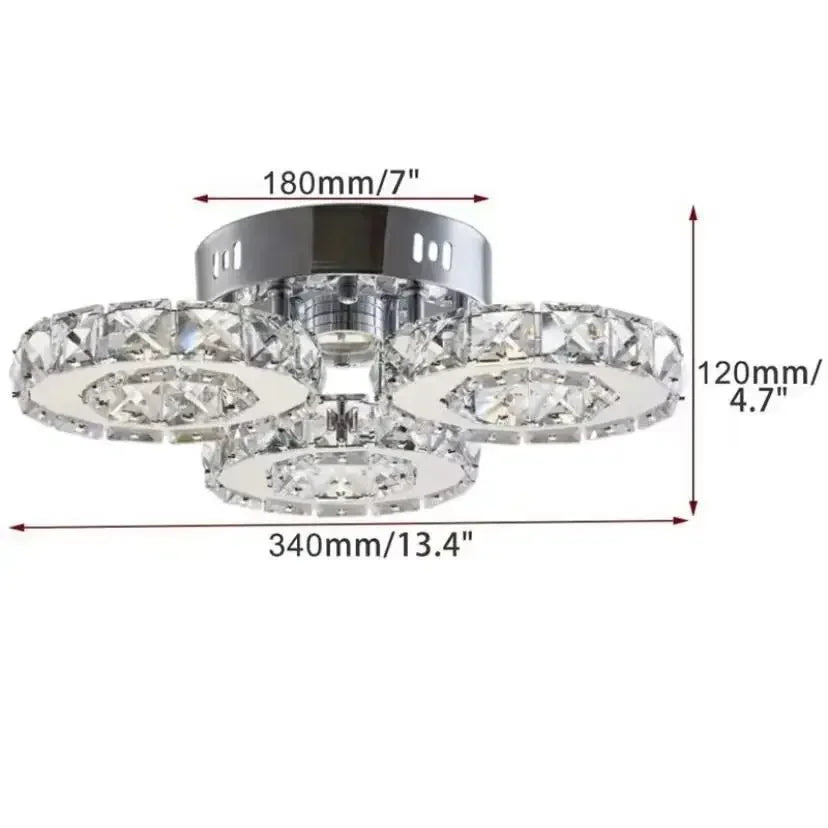 Afralia™ Rings Crystal Chandelier - Dimmable Ceiling Light Fixture for Bedroom & Living Room