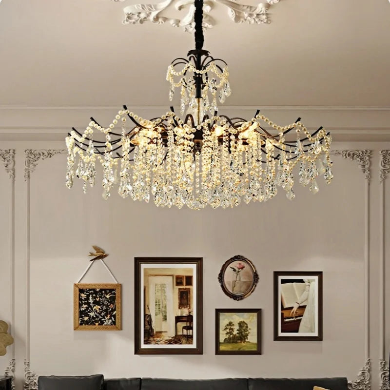Afralia™ Nordic Crystal Chandelier LED Pendant Lamp for Home Decor & Indoor Lighting