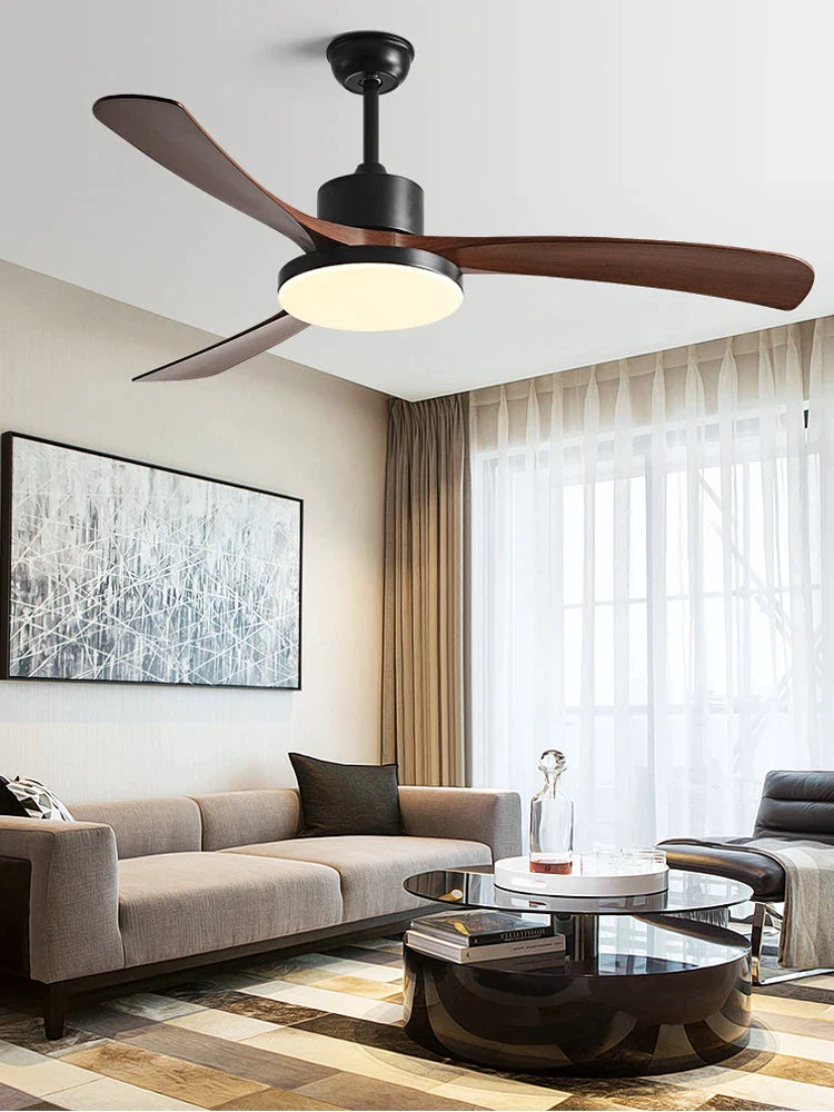 Afralia™ 56 Inch 3-Leaf Fan Light with Remote Control for Modern Restaurant Settings