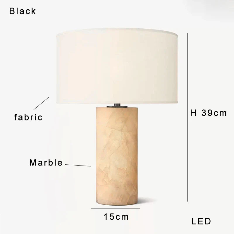 Afralia™ Luxury Spanish Marble Base LED Dimmable Table Lamp for Home and Hotel Decor