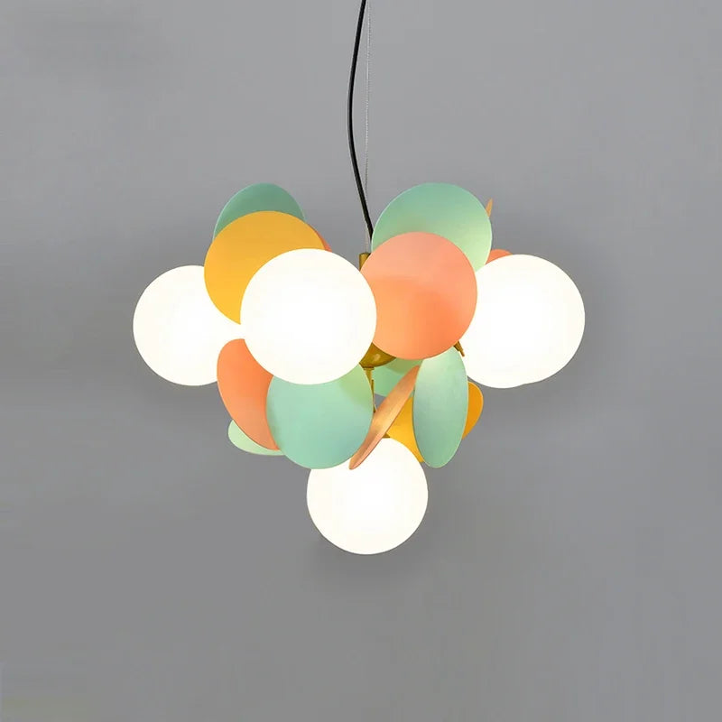 Afralia™ Modern Colorful LED Chandelier for Living Dining Bedroom Villa Pendant Lighting