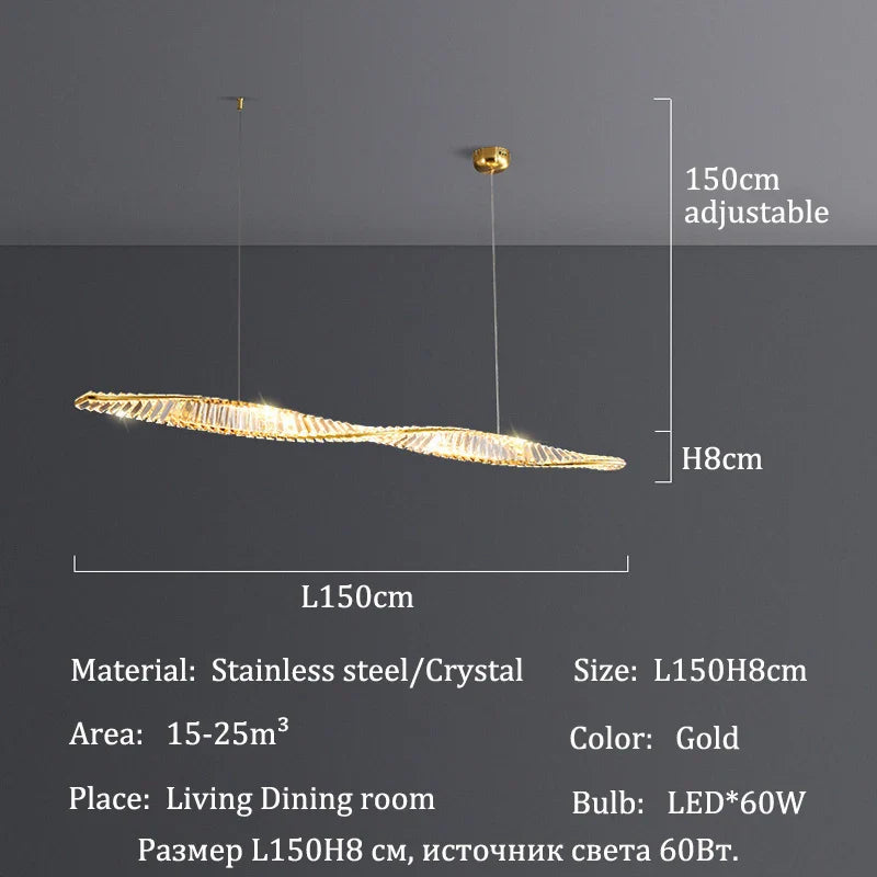 Afralia™ Crystal Chandelier LED Strip for Home Dining Room Decoration