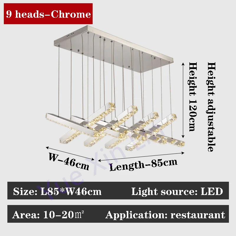 Afralia™ Luxury Crystal LED Pendant Light for Living Room Bar Chandelier