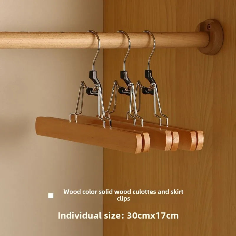 Afralia™ Woodiness Retro Color Pants Hanger High Quality Non-slip Wooden Hanger