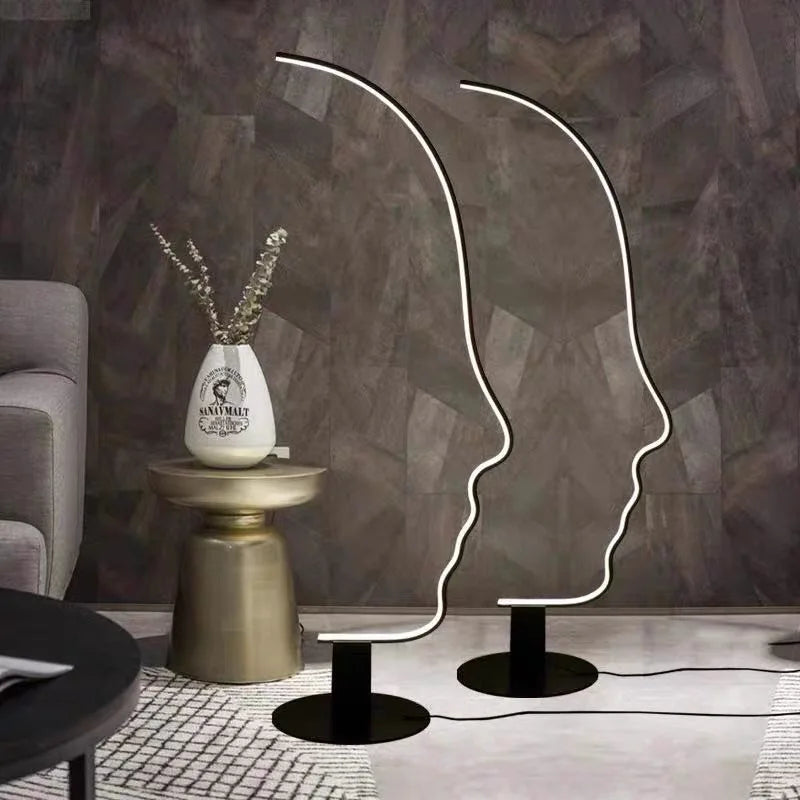 Afralia™ Modern Nordic Human Face Art Floor Lamp for Living Room and Bedroom