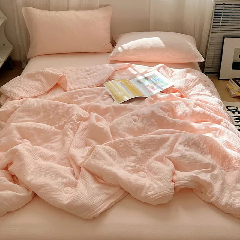 Afralia™ Cooling Wrinkled Yarn Summer Blanket - Breathable & Thin Comforter