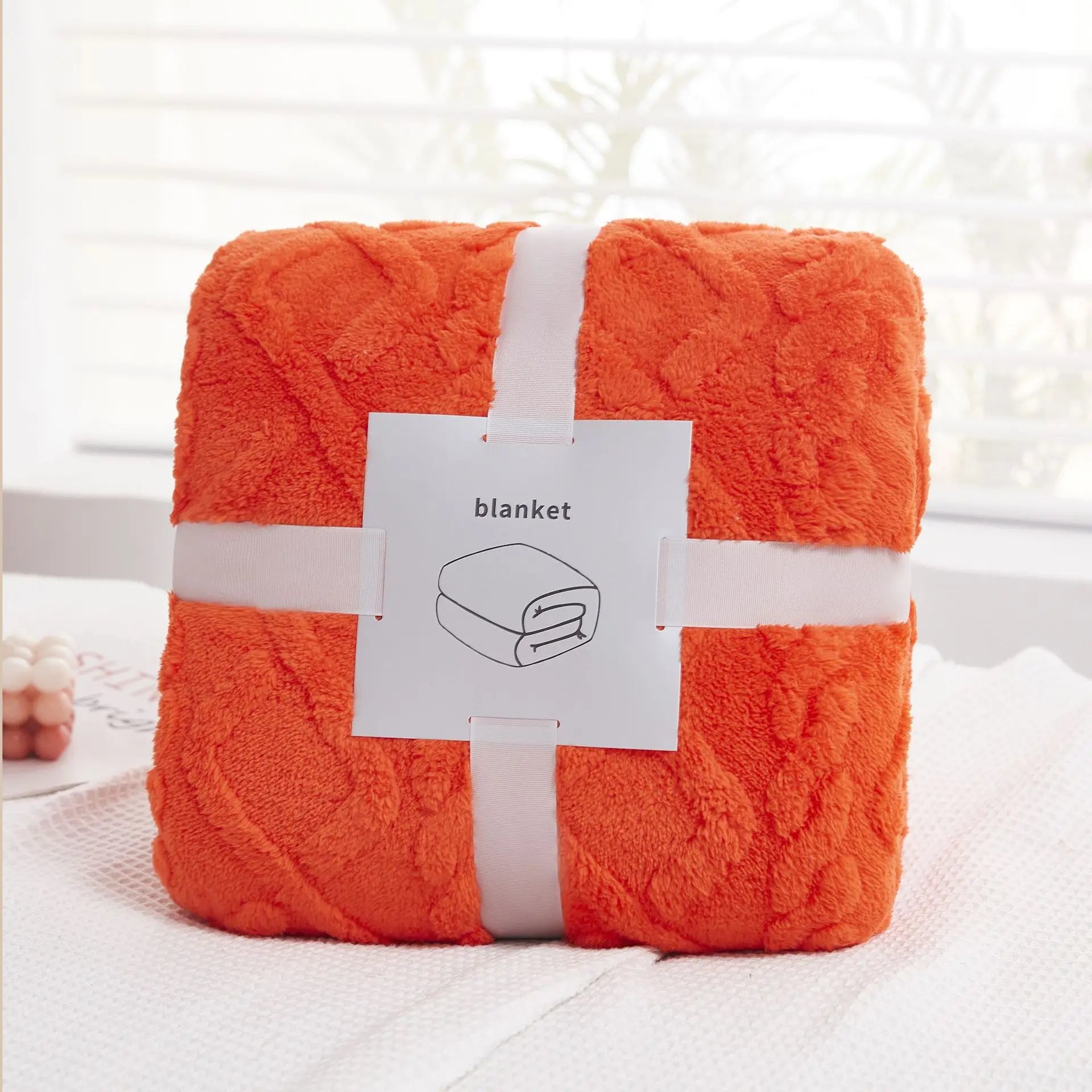 Afralia™ Cozy Jacquard Plush Blanket: Soft Winter Sofa Throw, Office Travel Nap Shawl