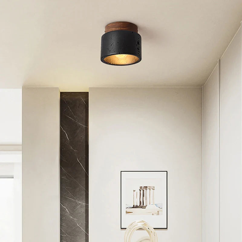 Afralia™ Black Travertine Ceiling Light: Entrance Hallway Balcony Bedroom Living Room Hotel Decor