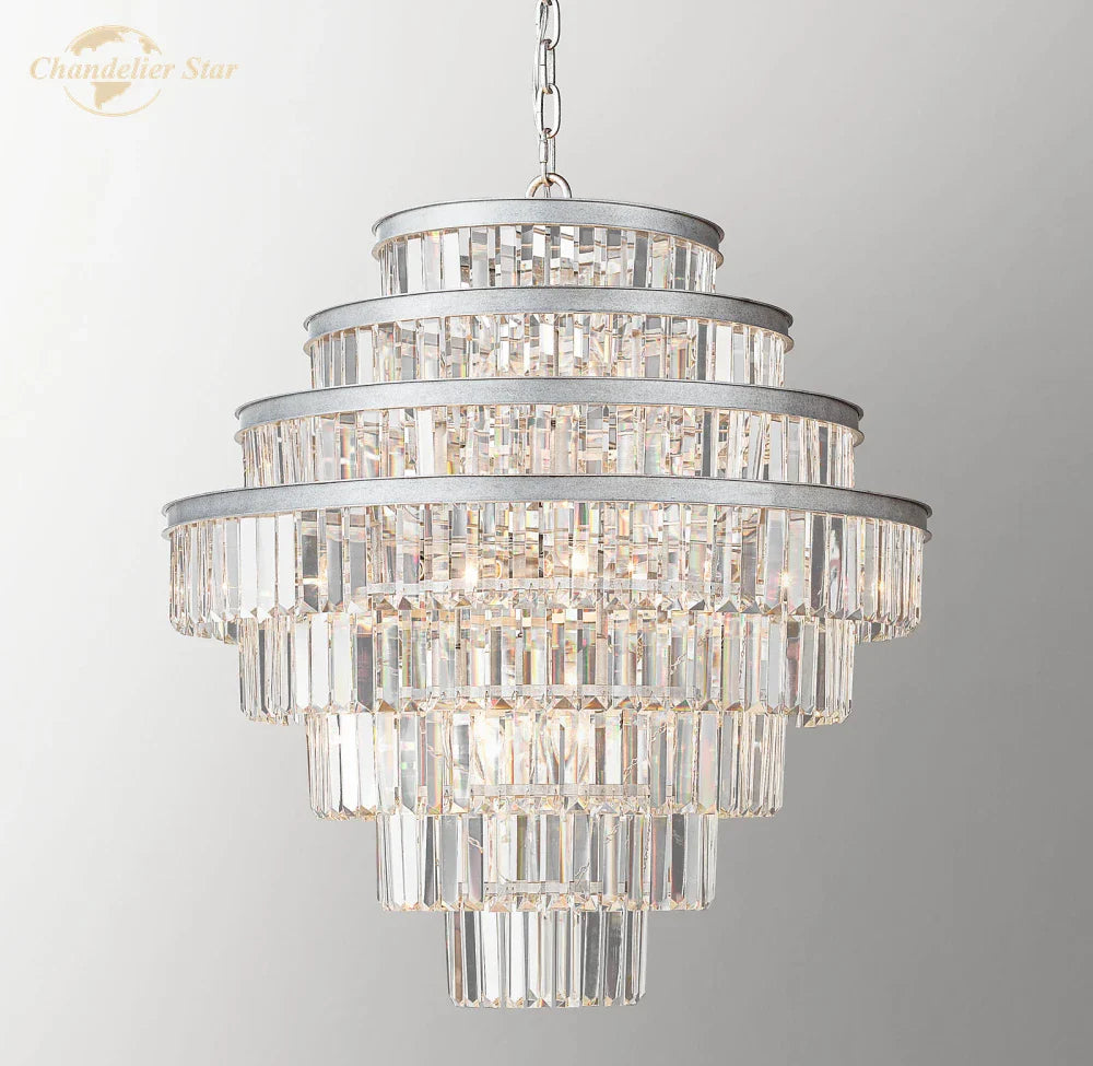 Afralia™ Crystal Pendant Chandeliers Modern Round Hanging Lamps for Bedroom & Living Room
