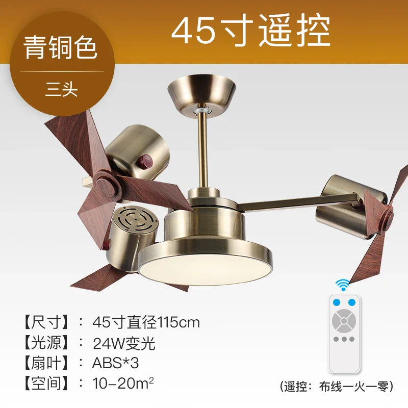 Afralia™ Ceiling Fan Lamp Invisible European Style Bedroom Electric Fan Simple Design