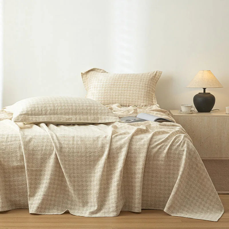 Afralia™ Cotton & Linen Bed Sheet Set: Luxury, Skin-Friendly, All Seasons, Queen & King Sizes