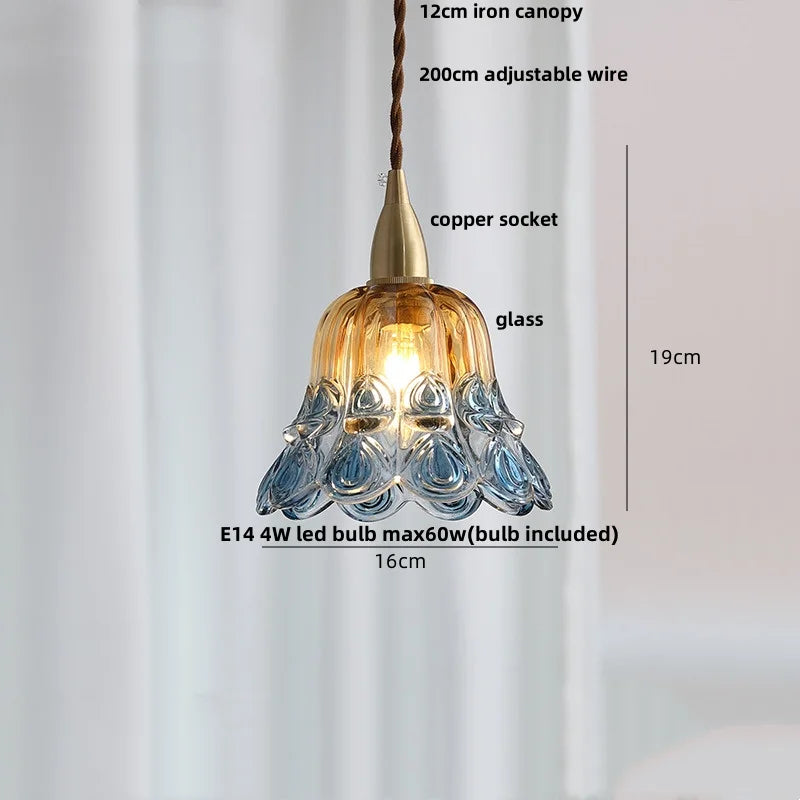 Afralia™ White Glass LED Pendant Lamp Nordic Modern Copper Socket Hanging Lights