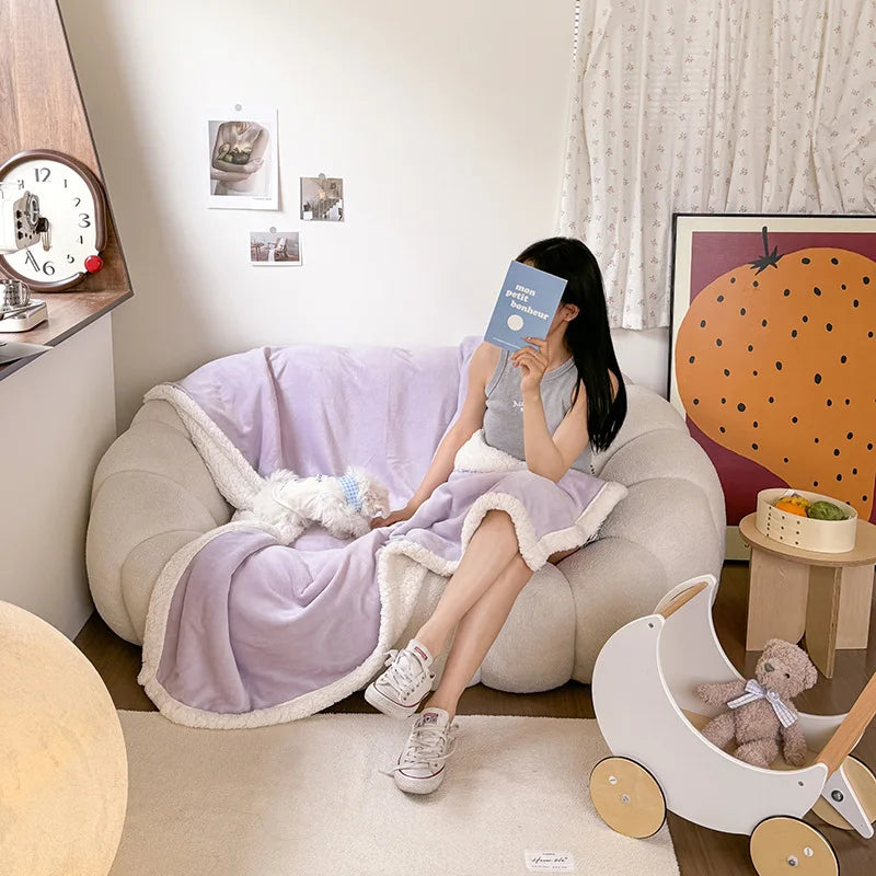 Afralia™ Lamb Wool Multi-Purpose Blanket: Soft & Warm Sofa Cover, Office Quilt