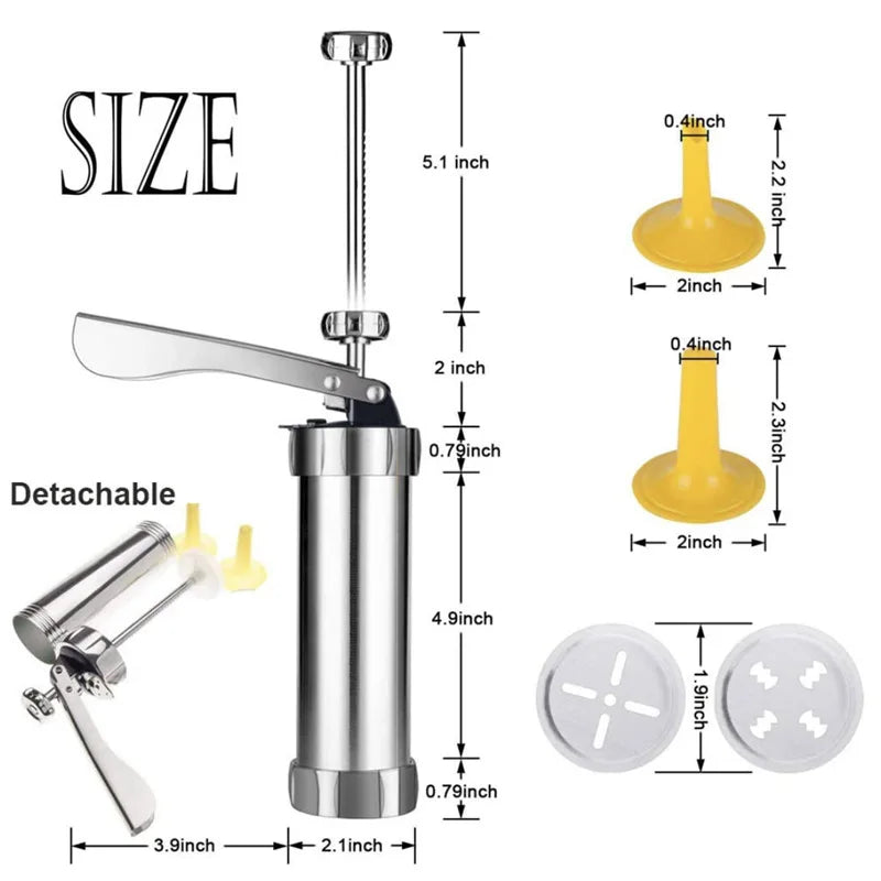 Afralia™ Stainless Steel Biscuit Maker Machine for Kitchen Pastry Syringe - Baking Tools