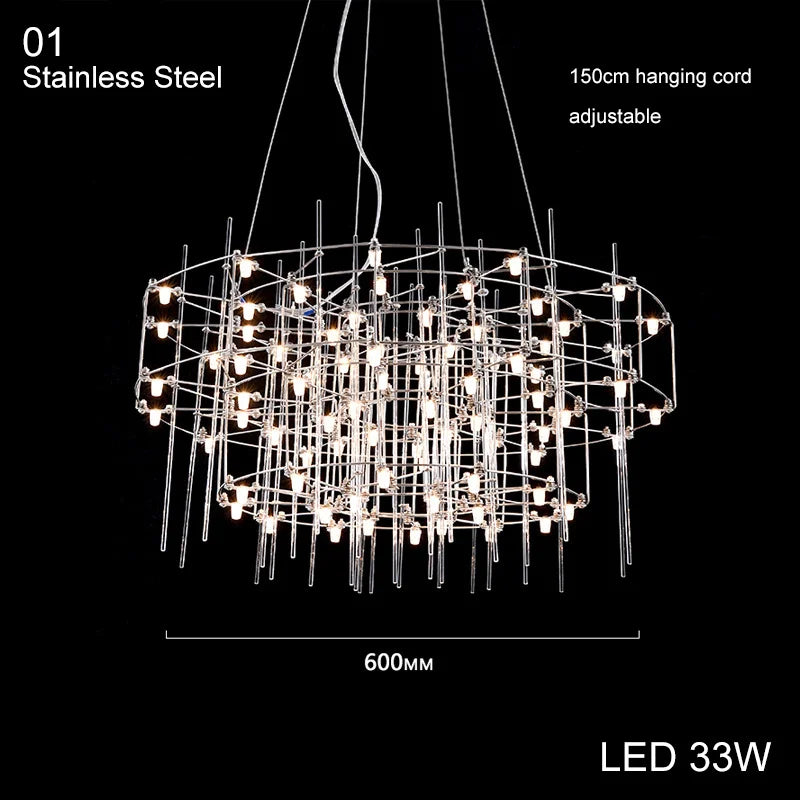 Afralia™ Stainless Steel Chandeliers: Modern Classic, Unique LED Dimmable Lamps for Living Room