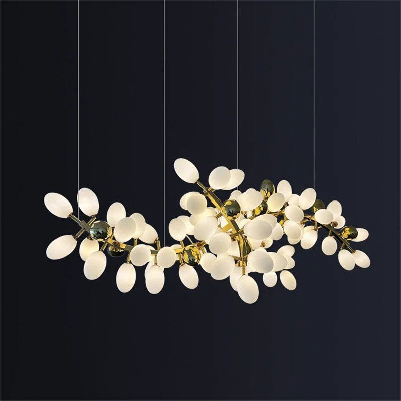 Afralia™ Gold Grape Luxury Glass Pendant Chandeliers for Living Room and Kitchen