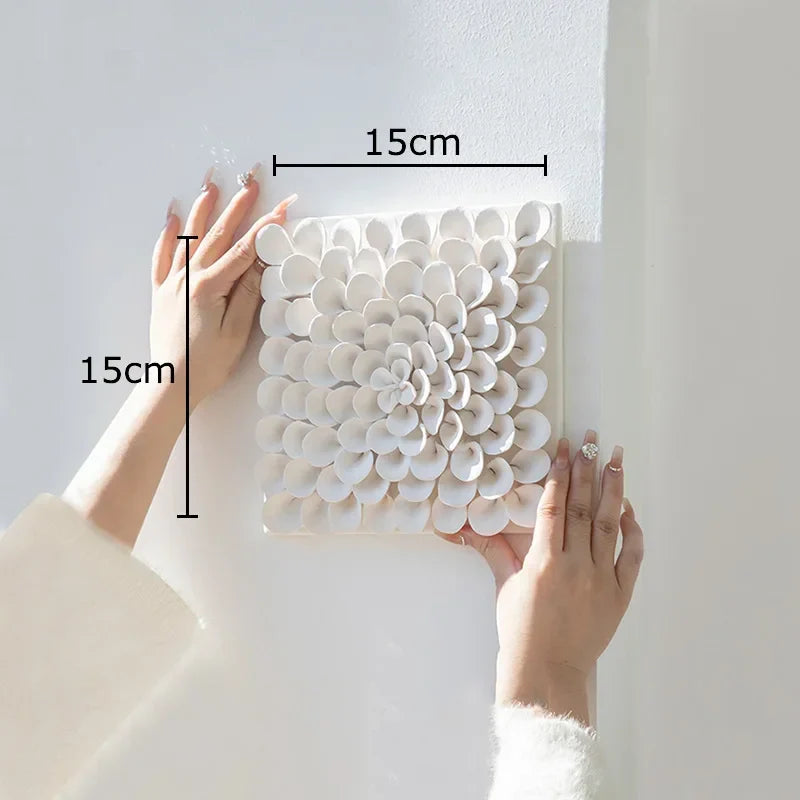 Afralia™ White Flower Wall Hanging: Artistic Living Room Decor & Floral Ornaments