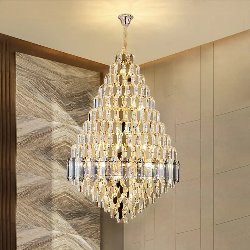 Afralia™ Crystal Pendant Light for Grand Chandelier Villa Hall & Hotel Lobby