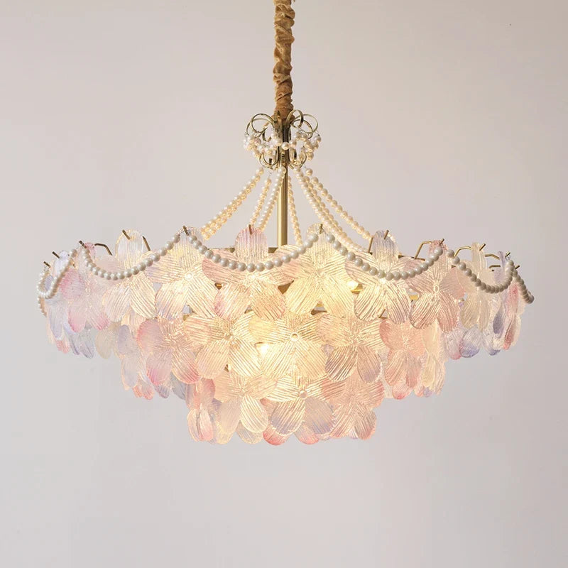 Afralia™ Crystal Snow Petals Chandelier | Modern French Living Room Lighting