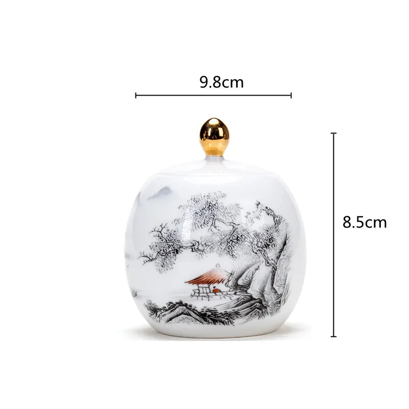 Afralia™ White Porcelain Tea Caddy Sealed Storage Tank - Kitchen Decor Canister