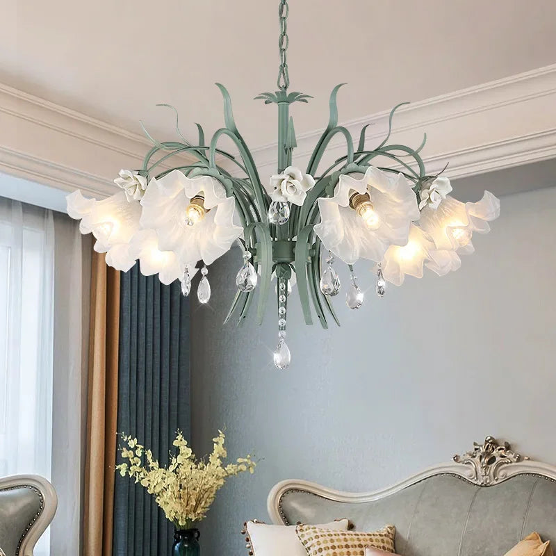 Afralia™ Crystal Flower Chandelier: Luxury LED French Style for Home, Hotel, or Shop