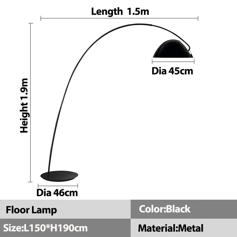 Afralia™ Aluminum Shade Black LED Floor Lamp for Living Room & Bedroom